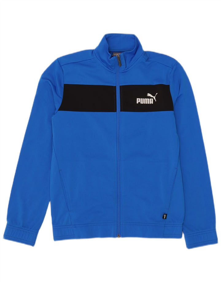 Jachetă de trening Puma pentru băieți 13-14 ani, albastru, poliester color bloc