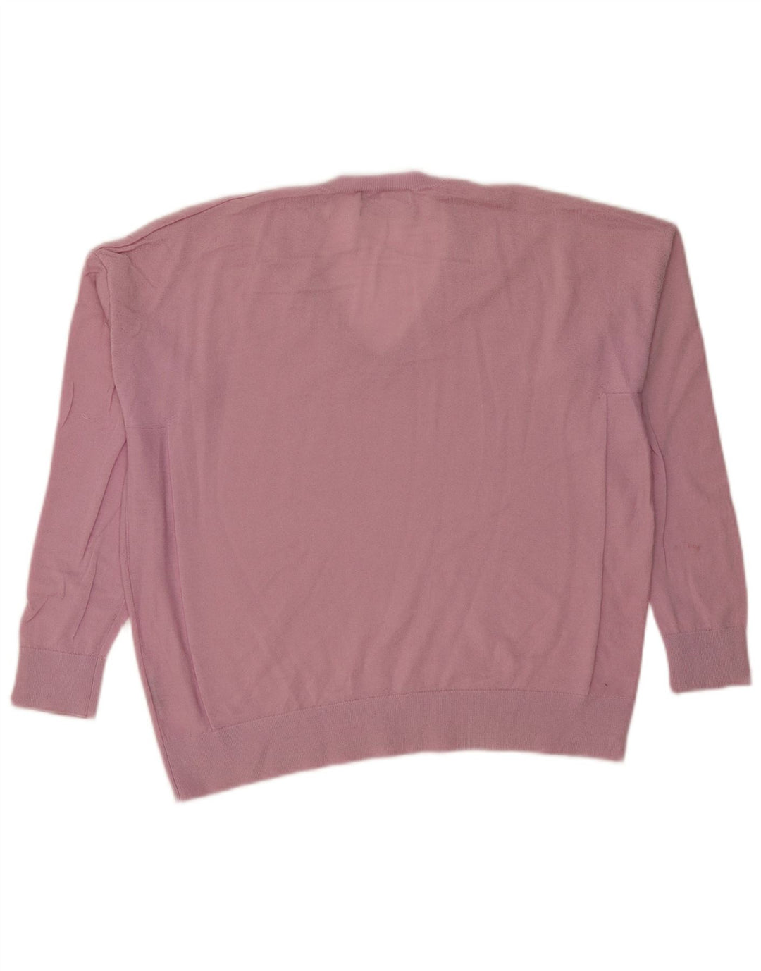 Pulover cu decolteu în V supradimensionat pentru femei Marks & Spencer UK 14 Roz mediu