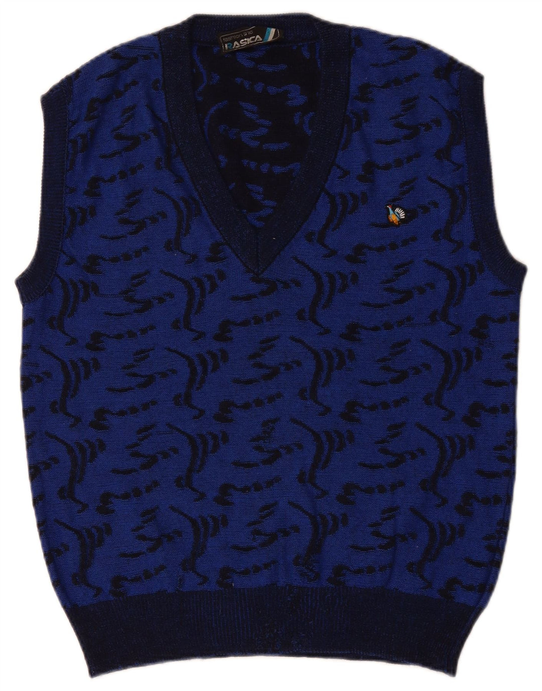 Vesta cu model abstract Rasica pentru bărbați, viscoză albastră medie