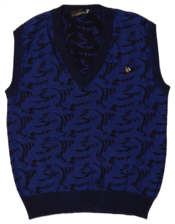 Vesta cu model abstract Rasica pentru bărbați, viscoză albastră medie