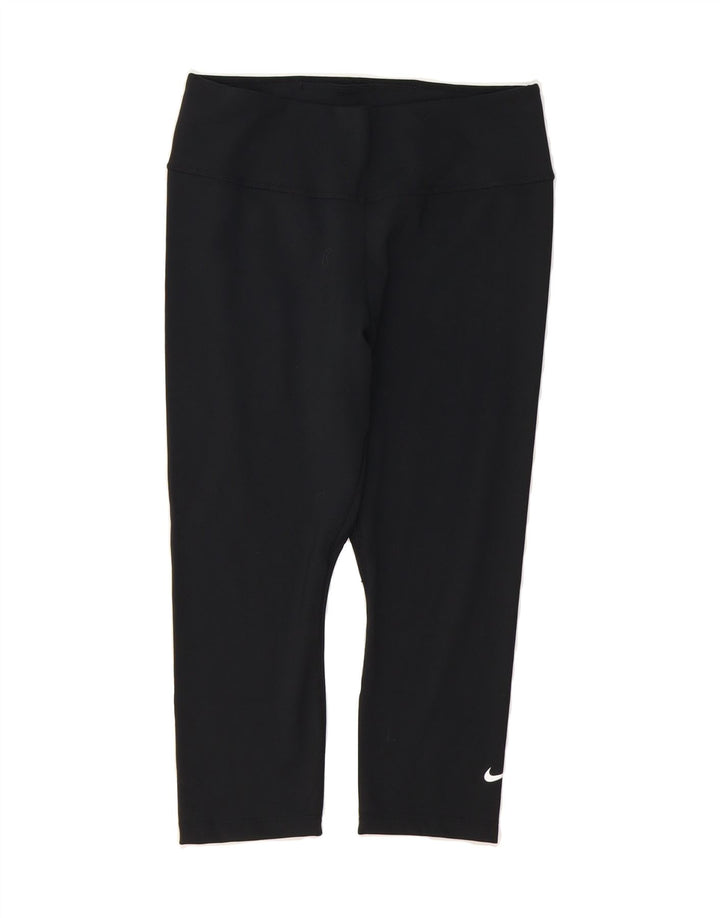 NIKE Womens Dri Fit Capri Leggings UK 12 Medium Black Polyester Vintage Nike and Second-Hand Nike from Messina Hembry 
