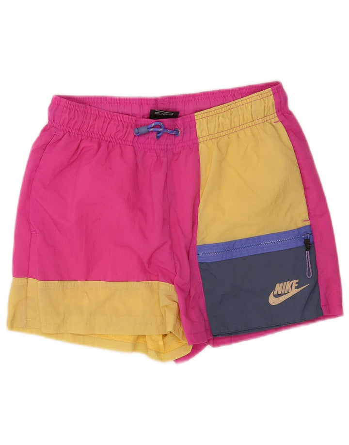 Pantaloni scurți sport pentru bărbați Nike, roz mediu, nailon color bloc