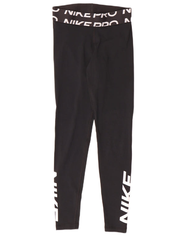 Leggings cu grafice Nike Dri Fit pentru femei UK 10 Mic, negru, poliester Sport