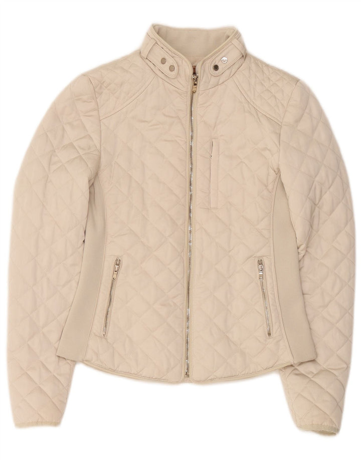 Jachetă matlasată pentru femei Zara UK 12 Medium Off White