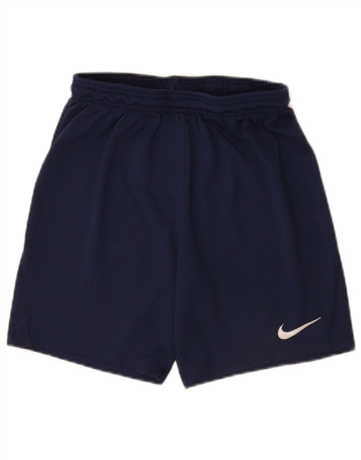 Nike Boys Dri Fit Sport Shorts 12-13 Years Large Navy Blue Polyester
