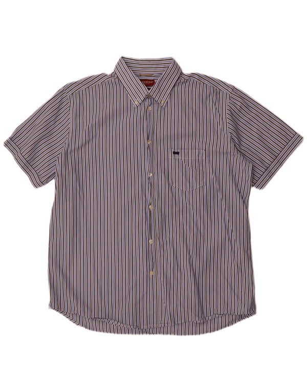 Cămașă cu mânecă scurtă Carrera pentru bărbați, 2XL, cu dungi albastre, bumbac