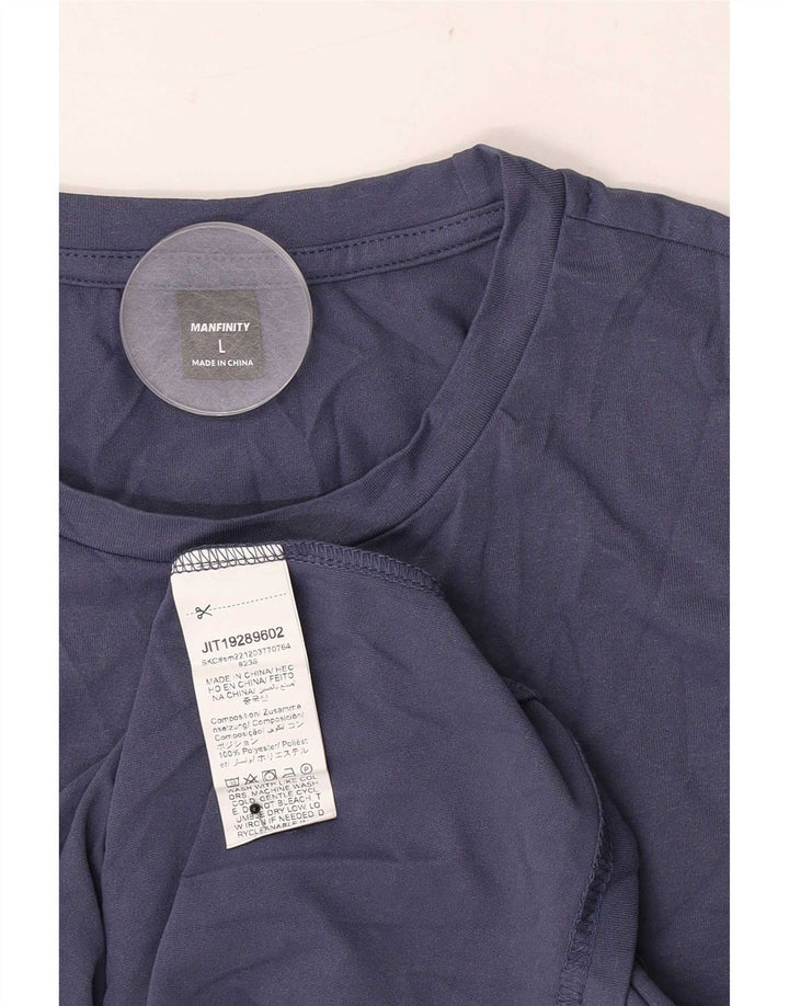Tricou grafic pentru bărbați Manfinity Top mare din poliester bleumarin
