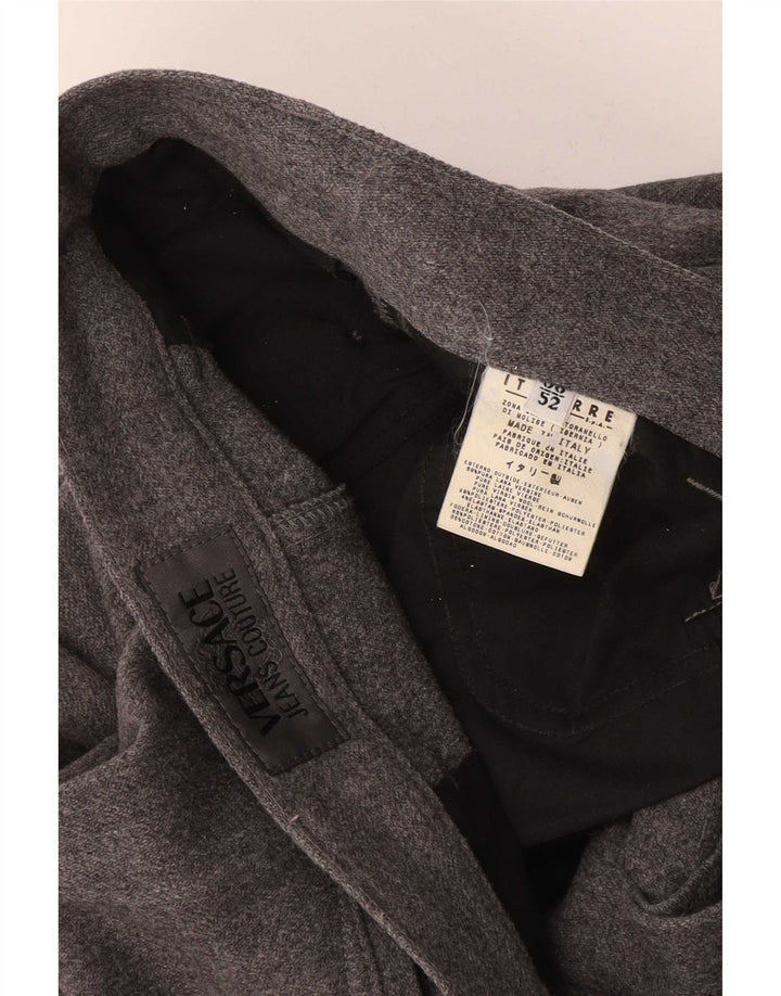 Versace Pantaloni drepti pentru bărbați IT 52 XL W38 L29 Lână gri