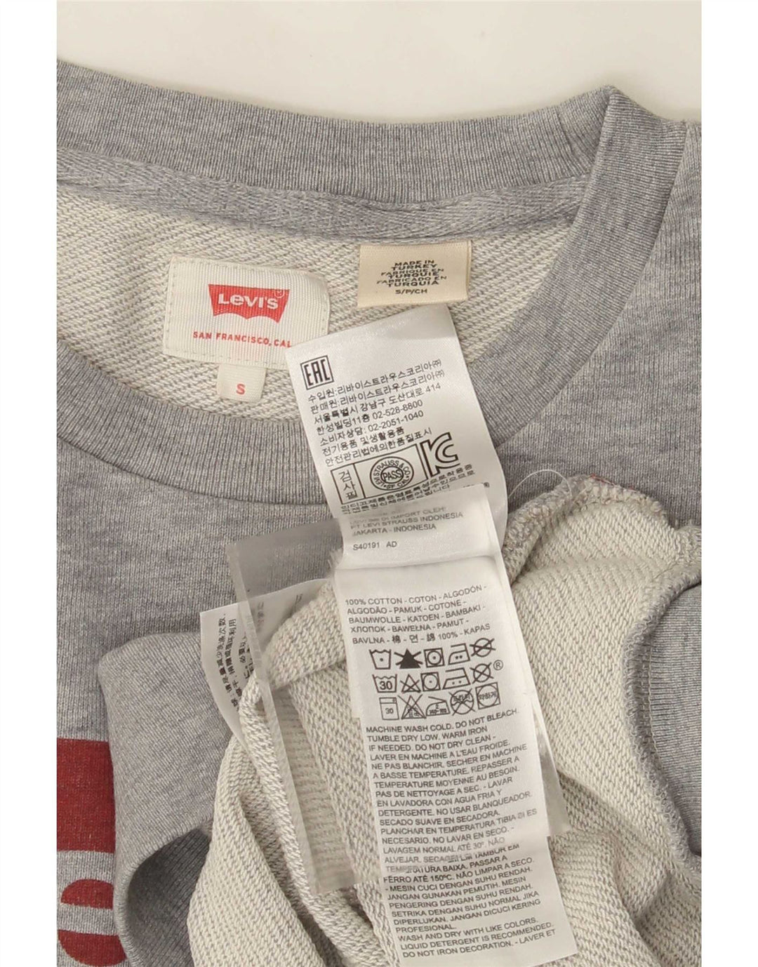 Levi's Pulover grafic pentru bărbați, bumbac mic, gri