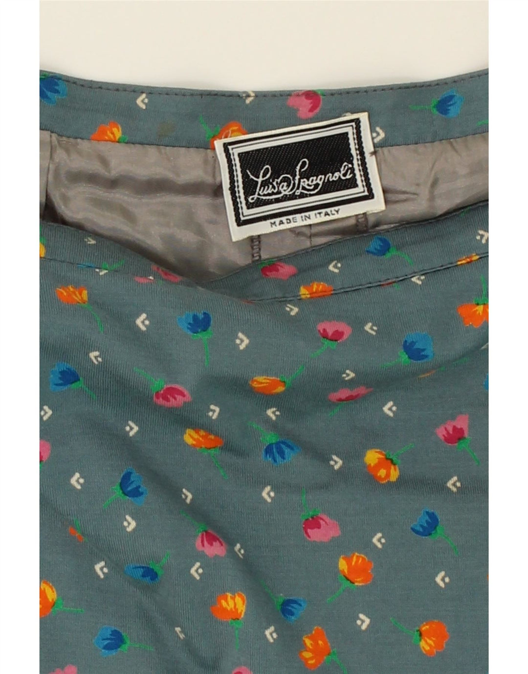 LUISA SPAGNOLI Womens Regular Fit A-Line Skirt W30 Medium  Blue Floral Vintage Luisa Spagnoli and Second-Hand Luisa Spagnoli from Messina Hembry 