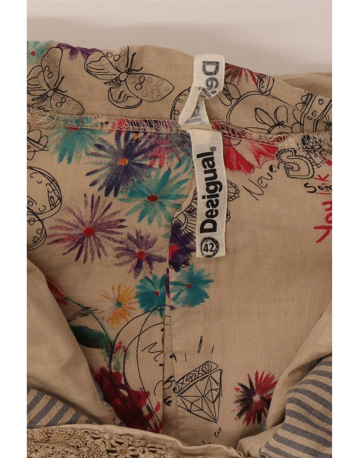 Jachetă pentru femei Desigual Crop Blazer Full Zip EU 42, mare, bej, bumbac