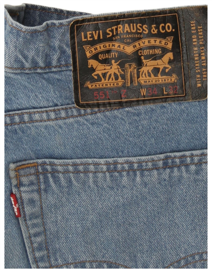 Blugi drepti pentru bărbați Levi's 551 W34 L32 Bumbac albastru