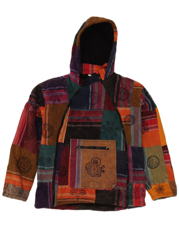 Jachetă Anorak cu glugă vintage pentru bărbați Marea Britanie 36, mică, multicoloră, aztec