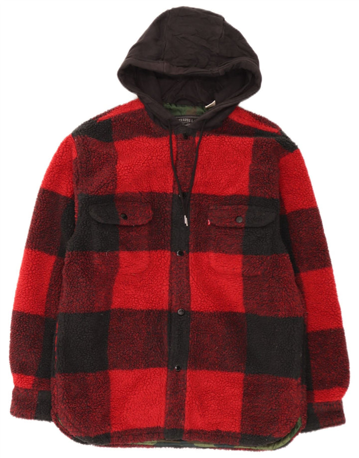 Cămașă de flanel lumberjack cu glugă pentru bărbați Levi's, cu carouri mici, roșii