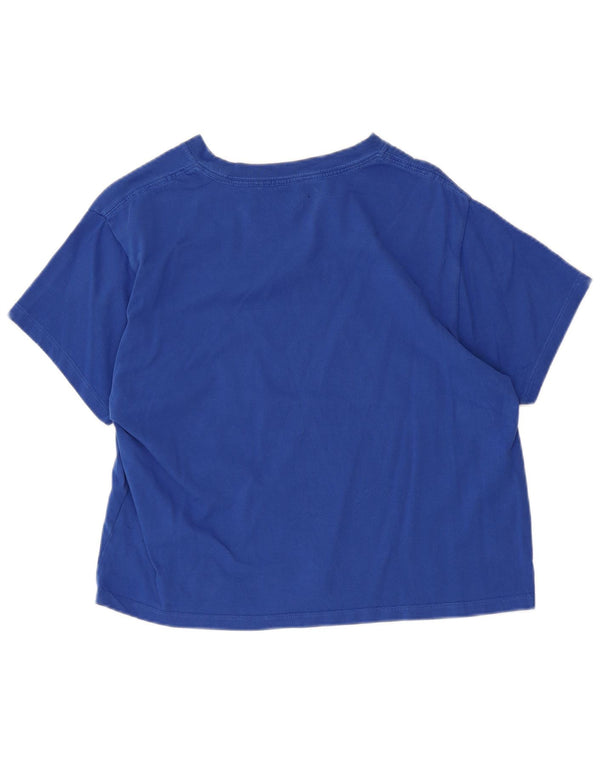Tricou cu grafic crop LEVI'S pentru femei Top UK 10 Small Blue Colorblock
