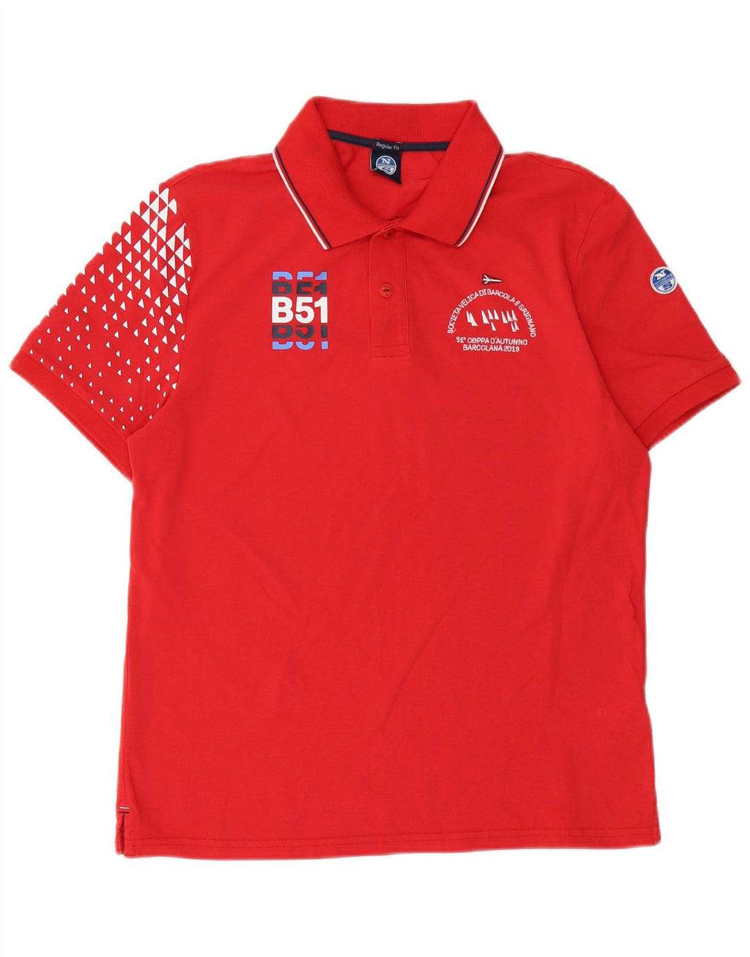 North Sails Barcolana 51 Graphic Regular Fit Polo pentru bărbați, roșu mediu