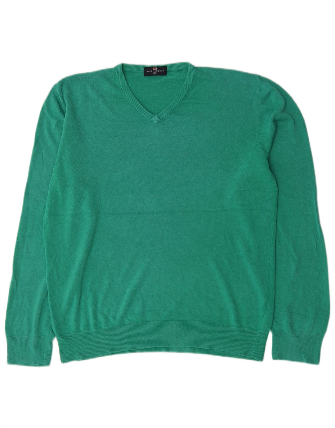 Marks & Spencer Pulover cu decolteu în V Blue Harbour pentru bărbați, verde mare