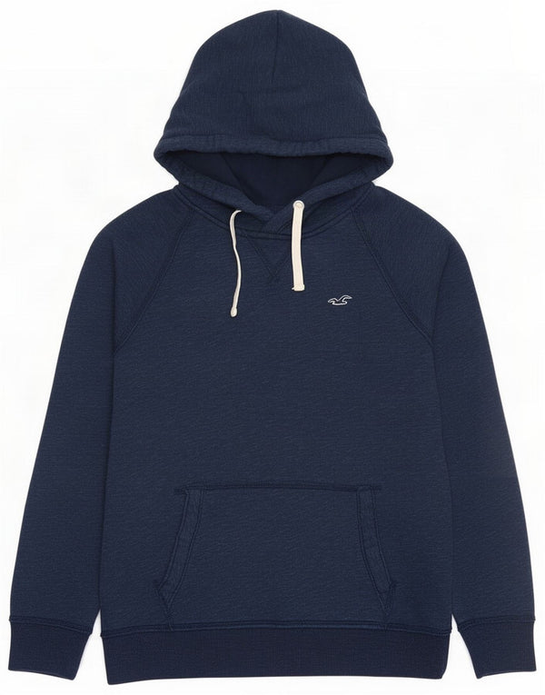 Hollister Mens Loose Fit Hoodie Pulover Medium Bleumarin Bumbac cu pete