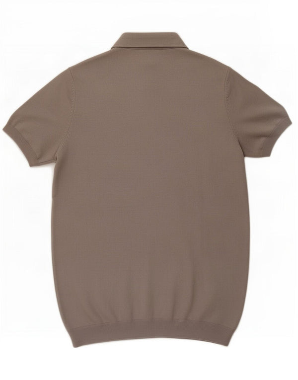Tricou polo Massimo Dutti pentru bărbați, bumbac gri mediu
