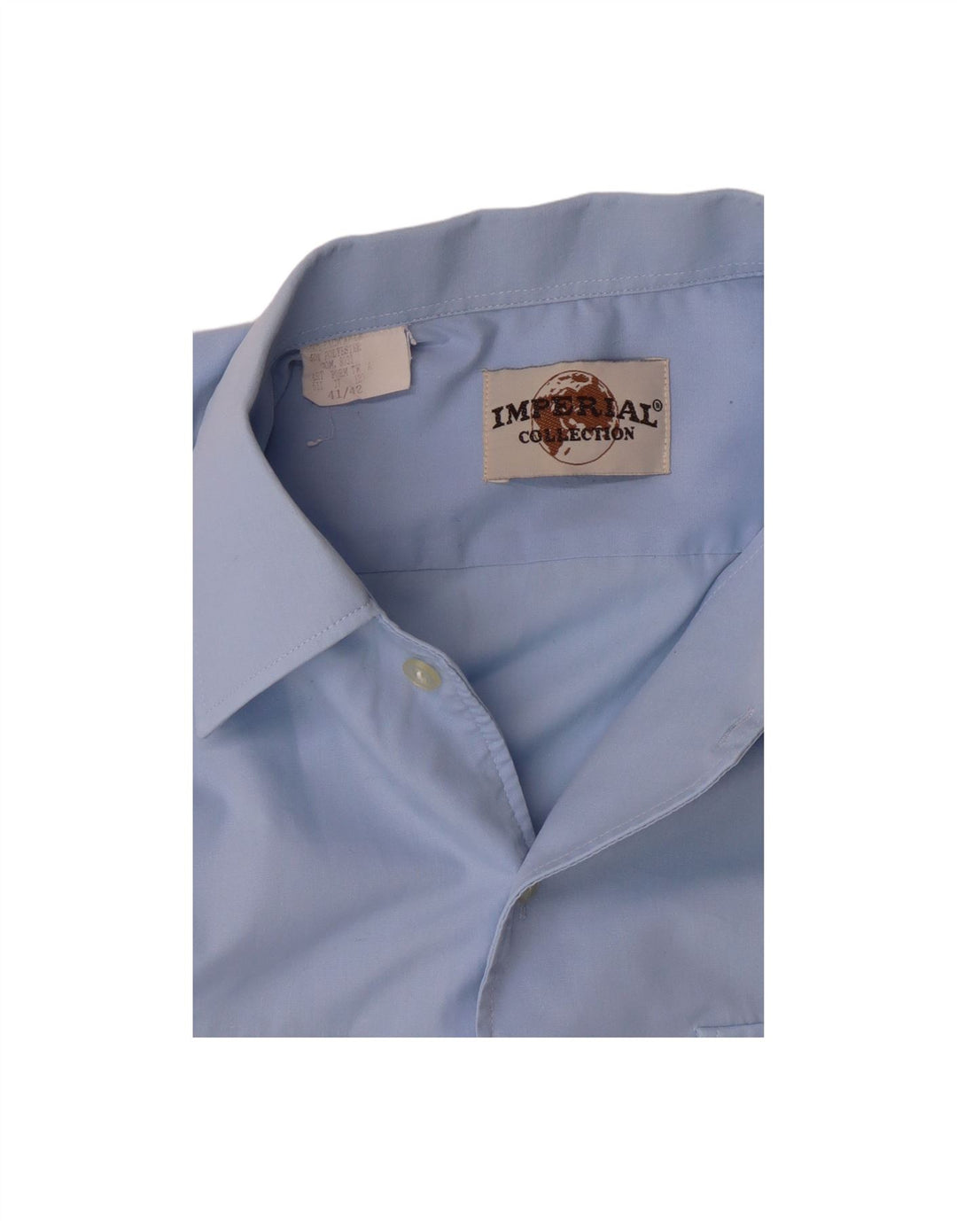 IMPERIAL Mens Short Sleeve Shirt Size 41/42 Large Blue Cotton
