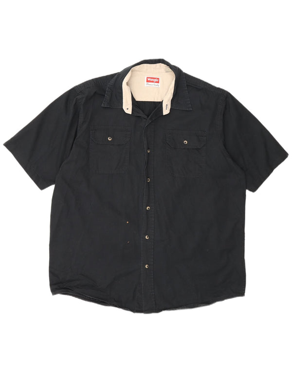 Cămașă cu mânecă scurtă pentru bărbați Wrangler, bumbac negru mare