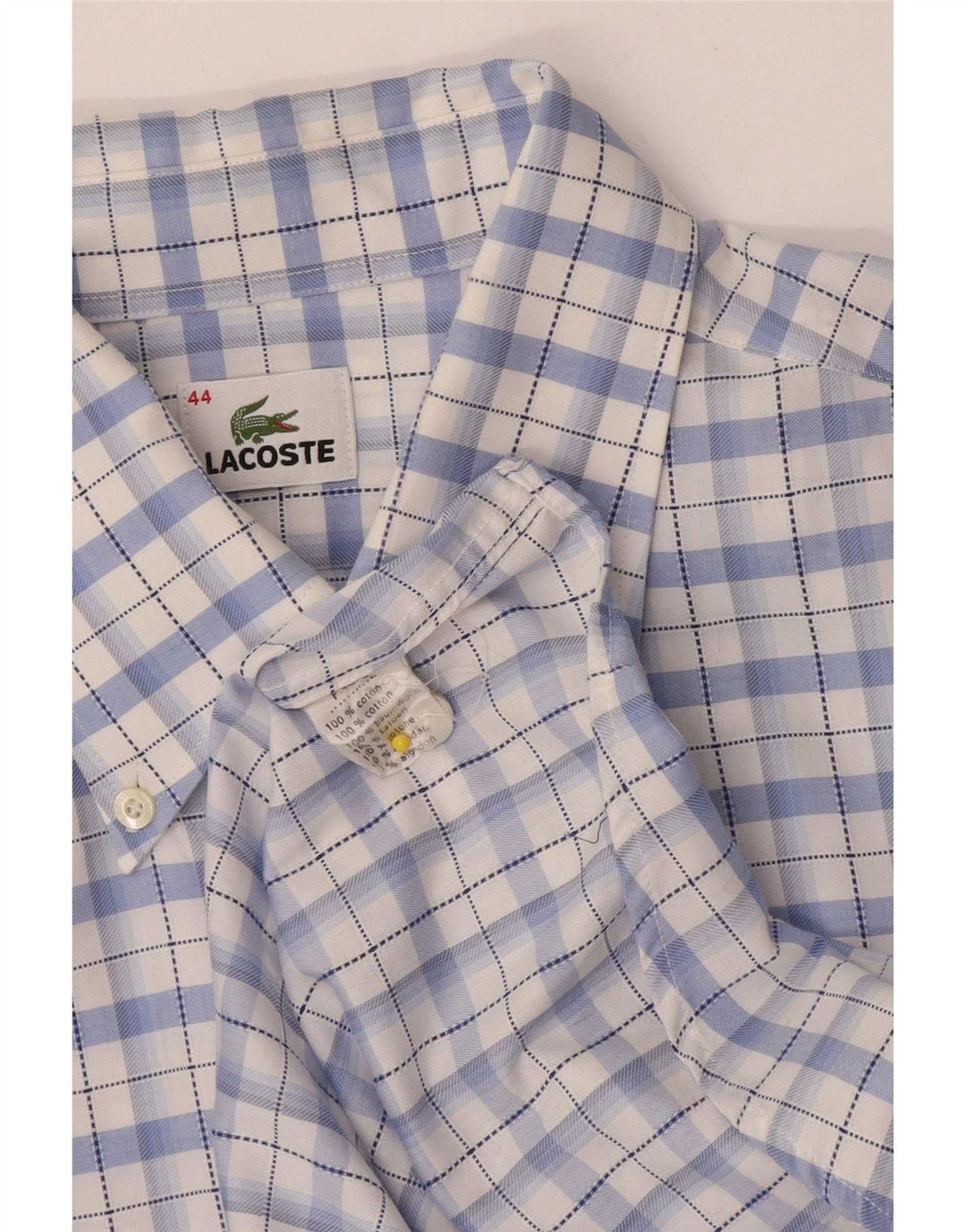 Cămașă pentru bărbați Lacoste Mărimea 44 XL Bumbac cu check albastru