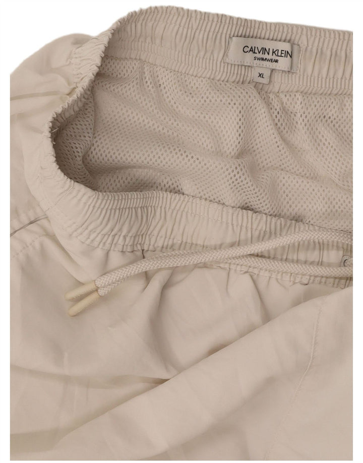 CALVIN KLEIN Mens Graphic Swimming Shorts XL  White