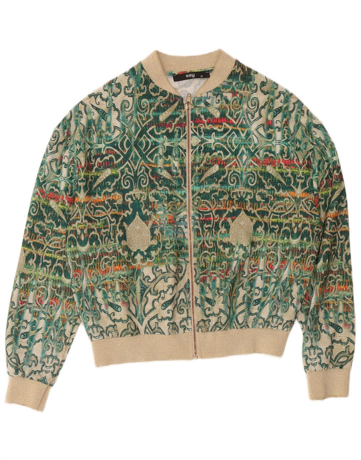 Bomber Vintage pentru femei EU 38 Medium Green Paisley