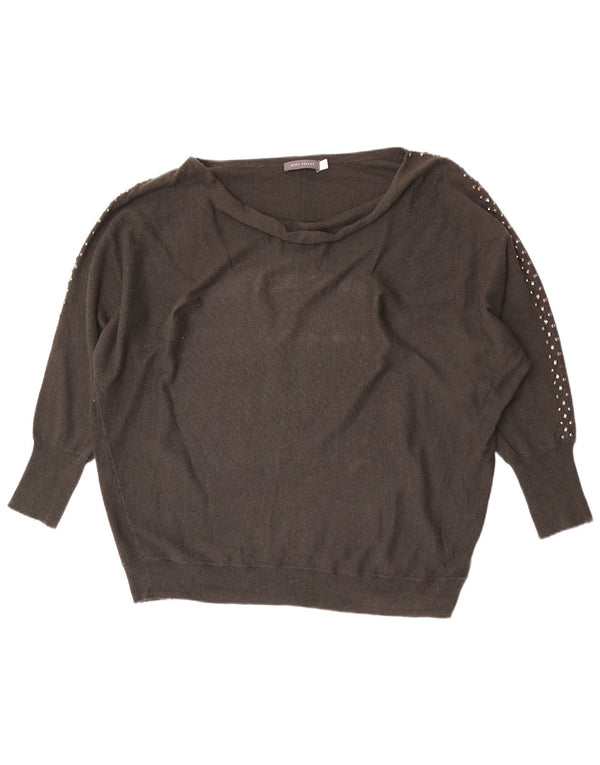 MINT VELVET Pulover pentru femei cu mâneci 3/4 cu gât de barcă UK 16 mare gri