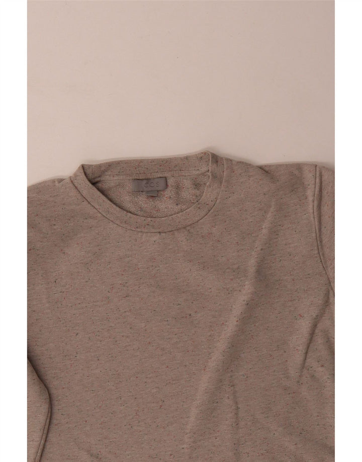 Pulover de hanorac Cos pentru femei UK 14 Medium Bej Bumbac cu pete
