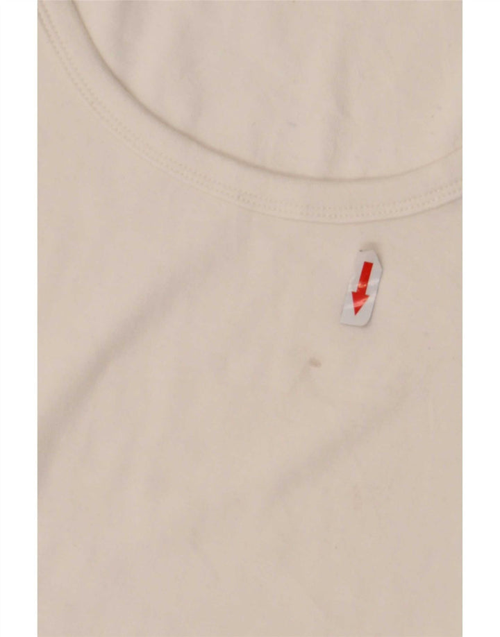 Crop Top pentru femei Zara cu mânecă lungă UK 12, bumbac alb mediu