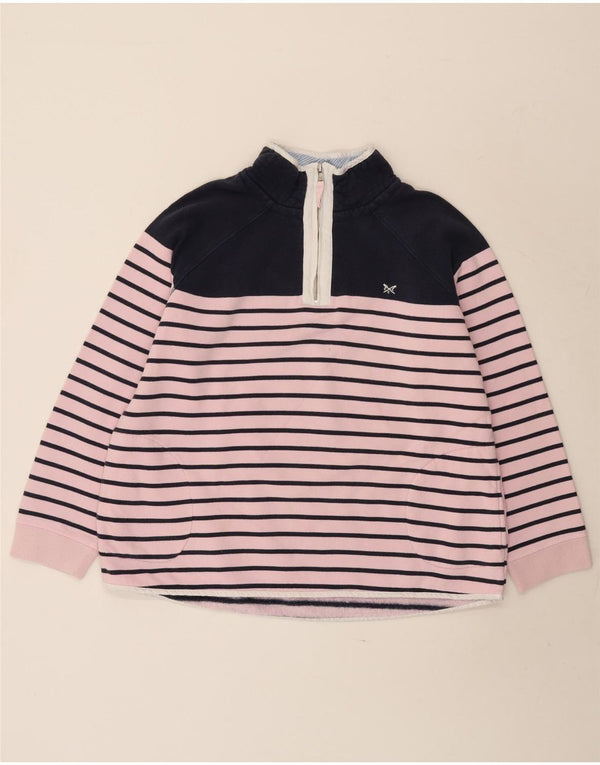 Crew Clothing Hanorac supradimensionat pentru femei Pulover UK 16, mare, roz, cu dungi