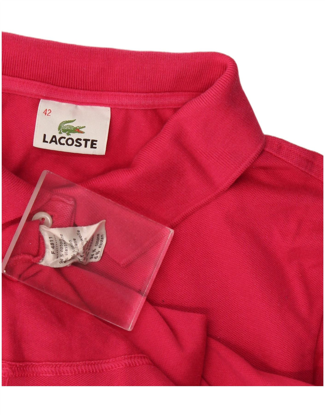 Tricou polo Lacoste pentru femei Mărimea 42 Bumbac roz mare