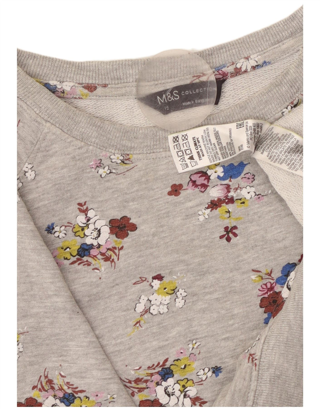 MARKS & SPENCER Pulover crop pentru femei UK 12 Medium Gri Floral