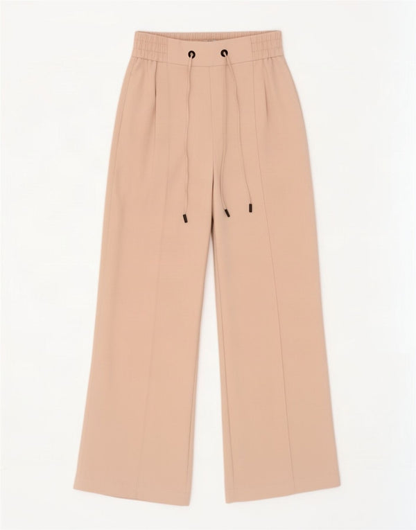 Topshop Pantaloni casual pentru femei cu picioare largi UK 10 Mici W27 L29 Bej Poliester