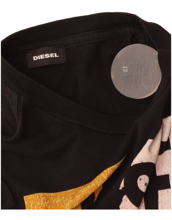 Tricou grafic pentru băieți DIESEL Top 11-12 ani negru