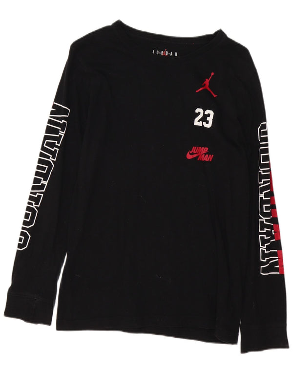 Top grafic Jordan pentru băieți cu mânecă lungă 13-14 ani XL bumbac negru