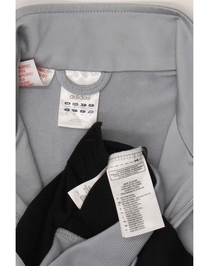 Jachetă de trening pentru băieți Adidas 11-12 ani, gri, poliester color bloc