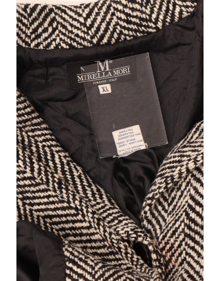 MIRELLA MORI pardesiu supradimensionat pentru femei UK 18 XL din lână neagră în spinare
