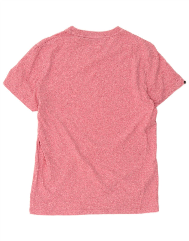 Tricou Superdry pentru bărbați Top mediu roz din bumbac cu pete