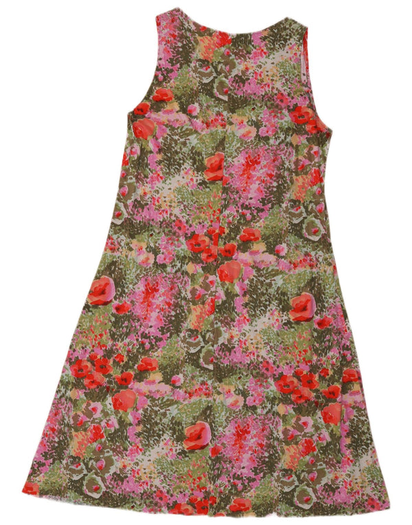 Rochie vintage pentru femei fără mâneci în linie A UK 14 Medium Multicolor Floral