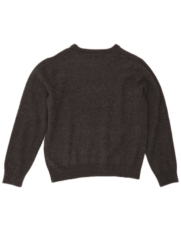 Pulover pentru femei Lacoste cu gât de barcă UK 14 Lână gri mediu