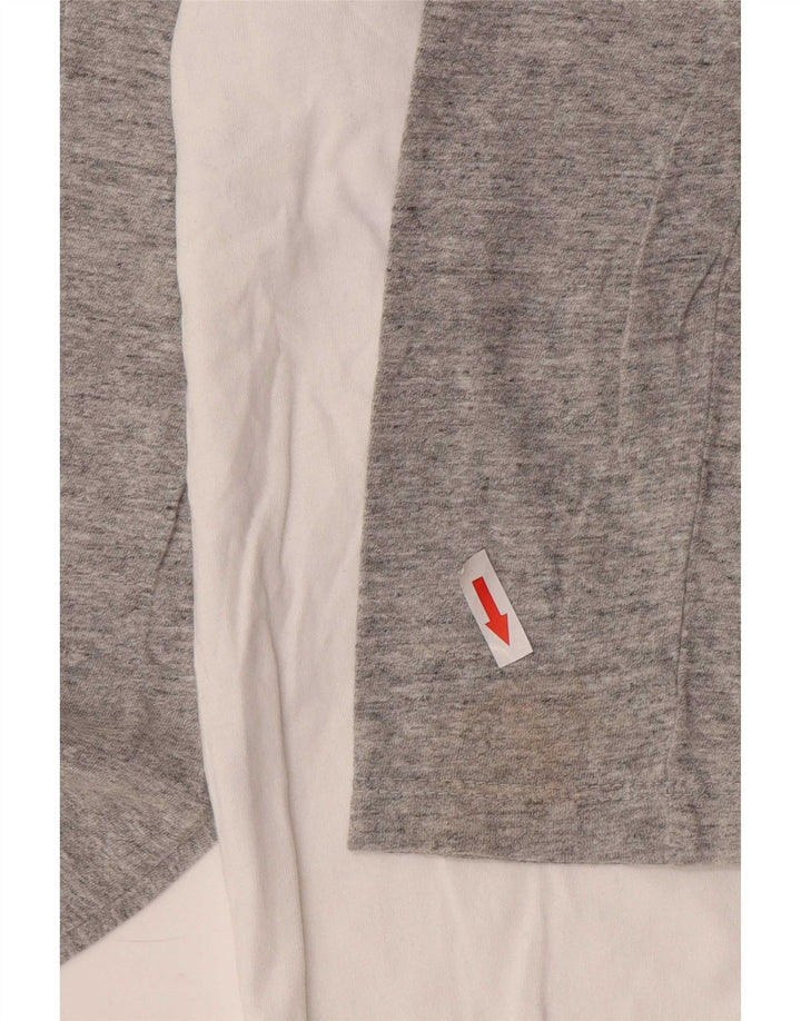 Top pentru bărbați Superdry cu mânecă lungă, mare, alb, color bloc din bumbac