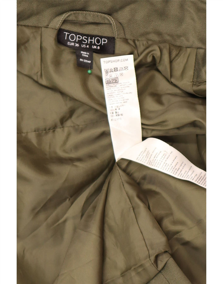 Jachetă pentru femei Topshop UK 8 Small Kaki Bumbac