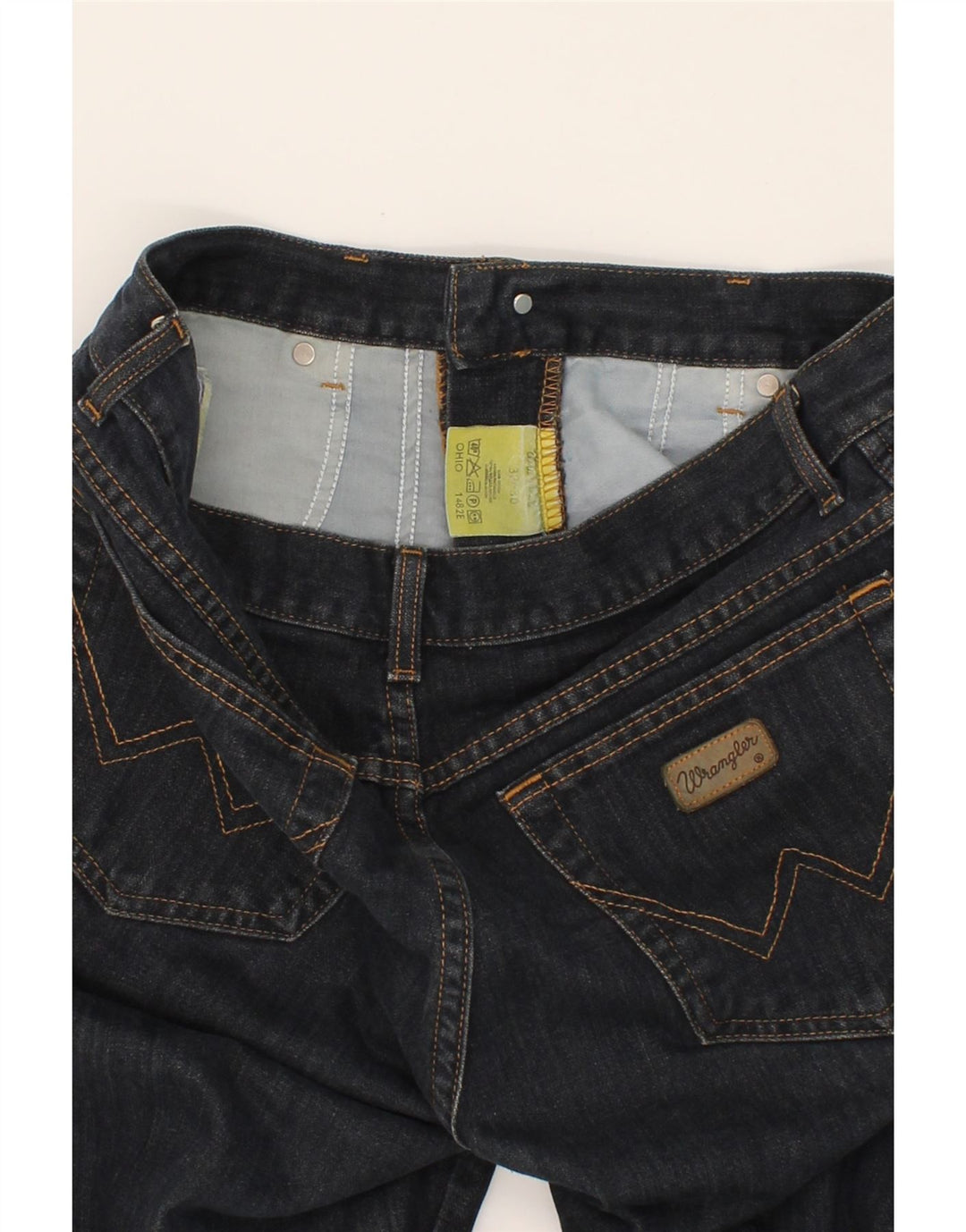 Blugi drepți pentru bărbați WRANGLER W32 L30 bumbac bleumarin