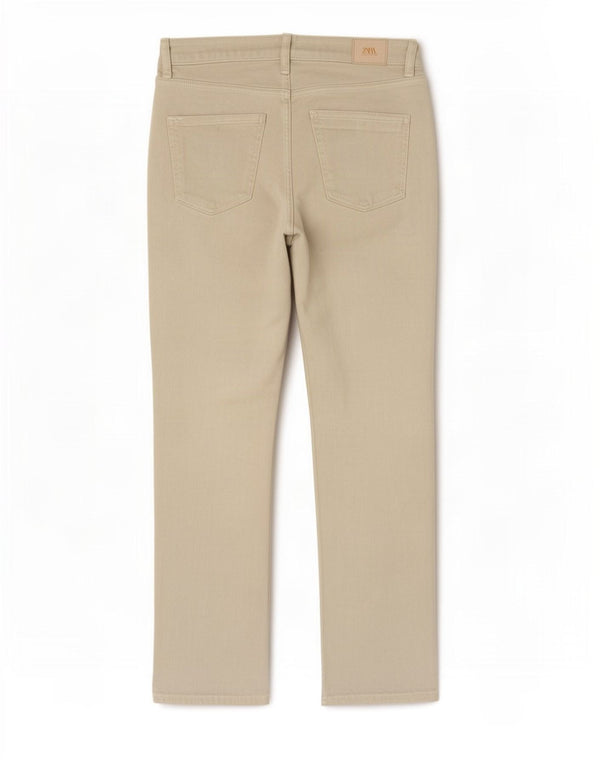 Blugi drepti pentru femei Zara EU 36 XS W26 L29 Bej