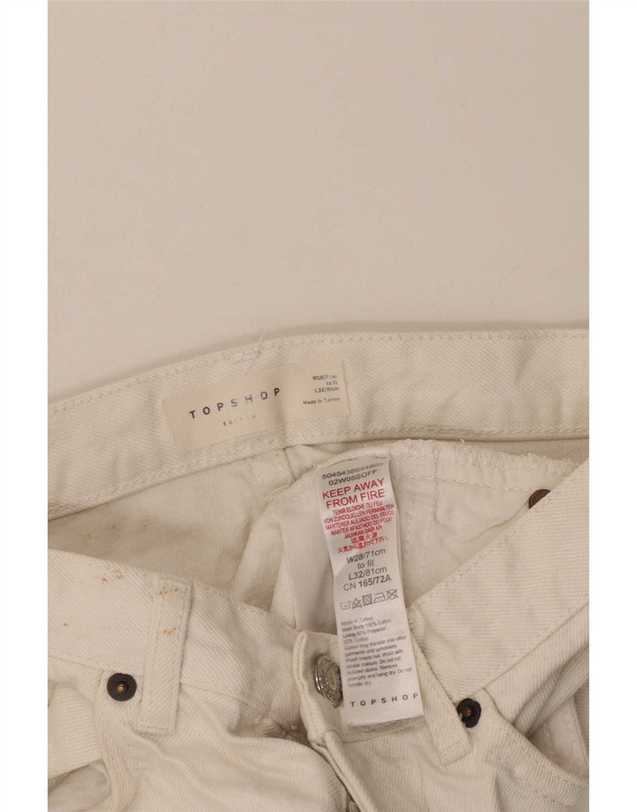 Pantaloni scurți din denim Topshop pentru femei W28 Poliester alb mediu