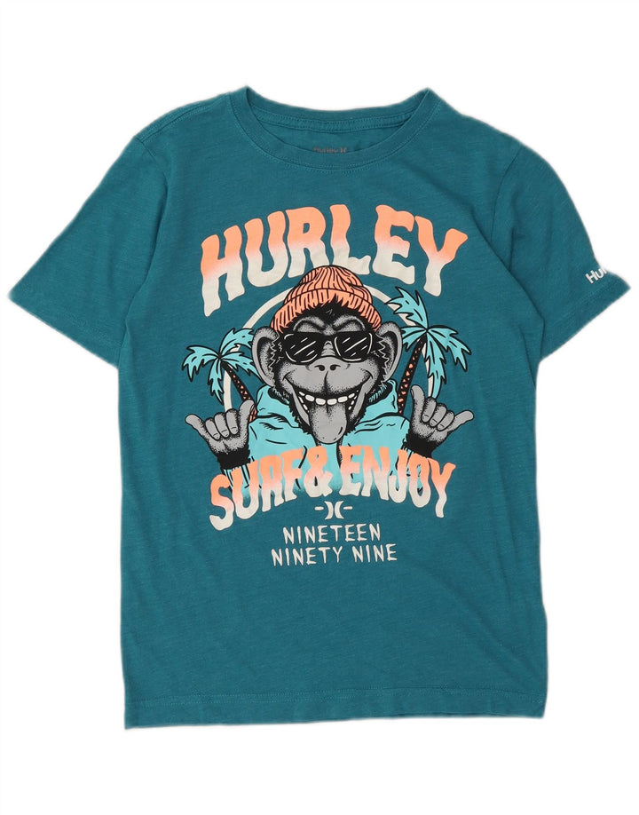 Tricou grafic Hurley Boys Top 10-11 ani Bumbac albastru mediu