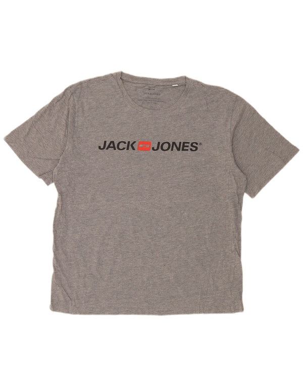 Tricou grafic Jack & Jones pentru bărbați Top XL bumbac cu pete gri