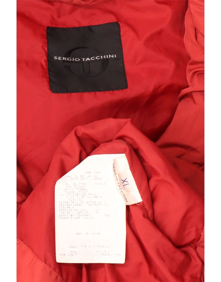 SERGIO TACCHINI Jachetă căptușită cu glugă pentru bărbați UK 42 XL Poliester roșu
